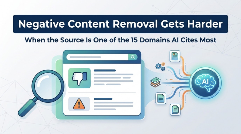 Negative Content Removal Gets Harder When the Source Is One of the 15 Domains AI Cites Most